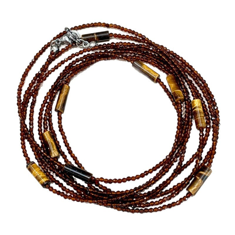 Multi-Layer Tiger's Eye Necklace — coffee necklace, view 6
