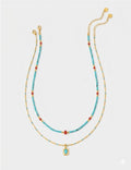 Bohemian Square Turquoise Necklace — necklace