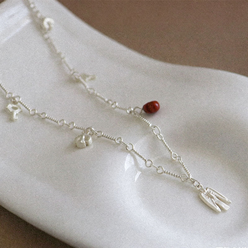 Brass Bird Pendant Necklace — silver necklace, view 2