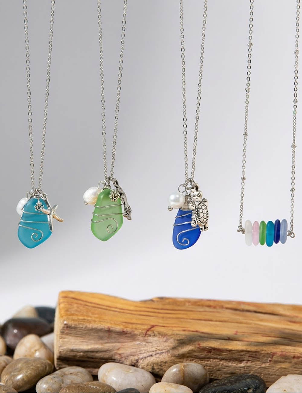 Sea Glass Pendant Necklace — necklace
