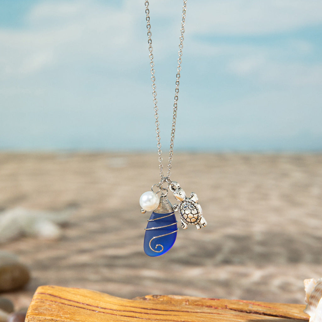 Sea Glass Pendant Necklace — necklace, view 3