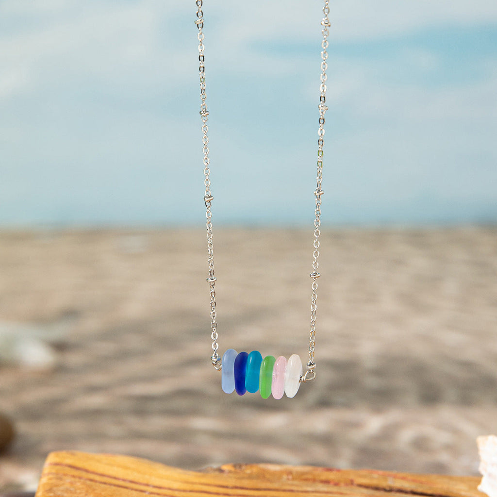 Sea Glass Pendant Necklace — necklace, view 4