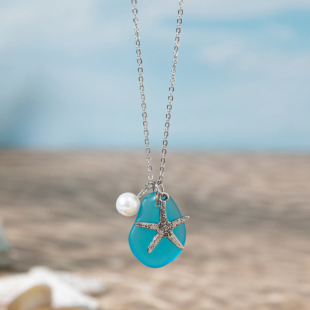 Sea Glass Pendant Necklace — necklace, view 6
