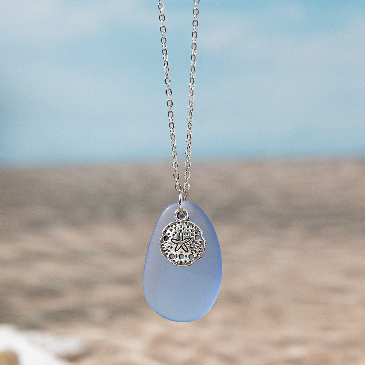 Sea Glass Pendant Necklace — necklace, view 8