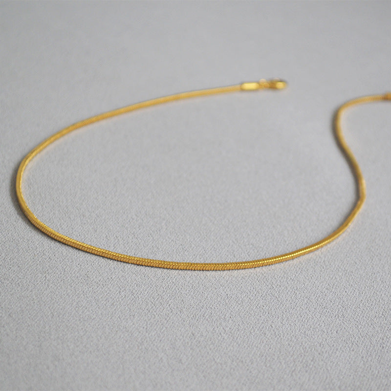 Gold-Plated Snake Chain Necklace — necklace, view 5