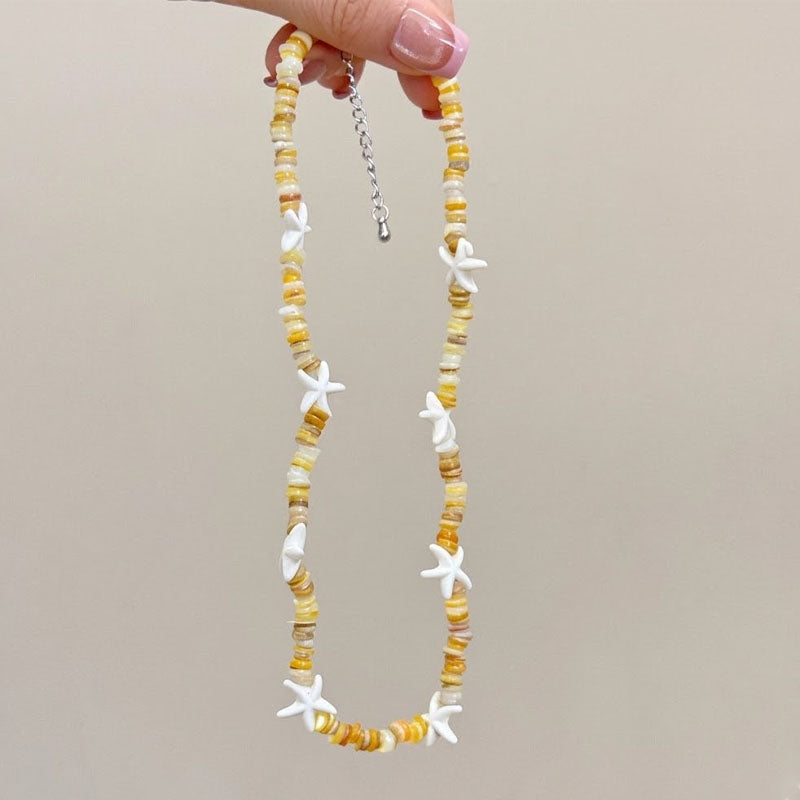 Starfish Beaded Bohemian Necklace — necklace, view 4