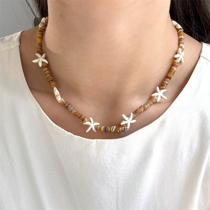 Starfish Beaded Bohemian Necklace — necklace, view 5