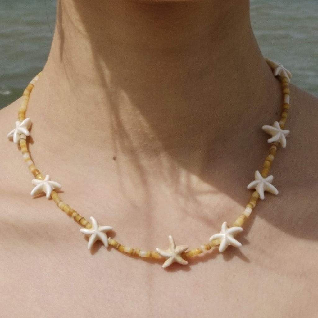 Starfish Beaded Bohemian Necklace — necklace, view 6