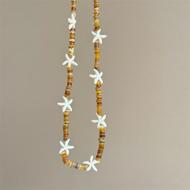 Starfish Beaded Bohemian Necklace — necklace, view 8