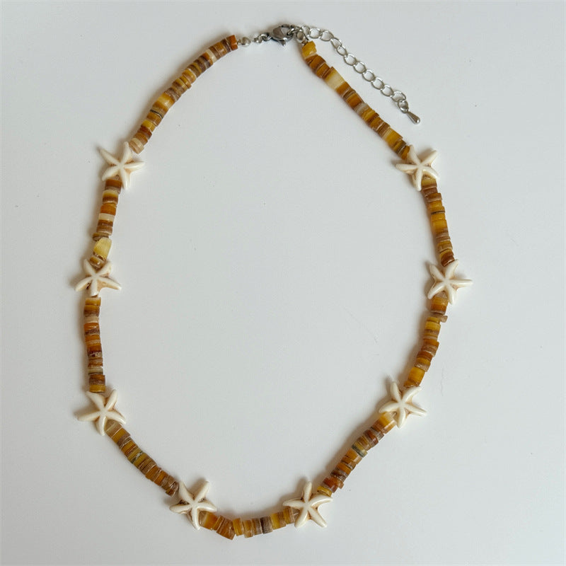 Starfish Beaded Bohemian Necklace — necklace, view 10
