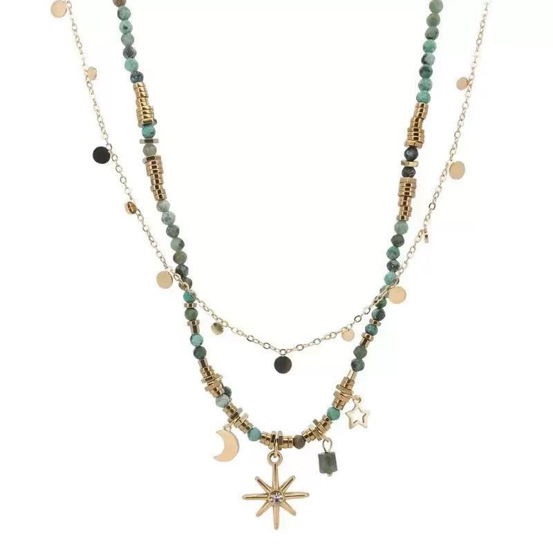 Bohemian Sunflower Pendant Necklace — necklace, view 4
