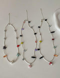 Shell Pendant Beaded Choker — silver necklace