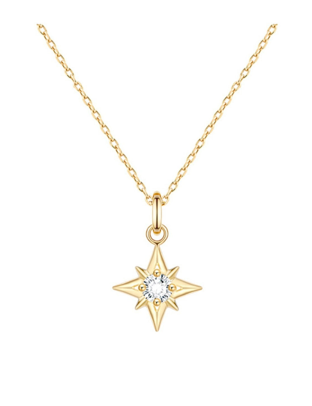 Star Pendant Chain Choker — gold necklace
