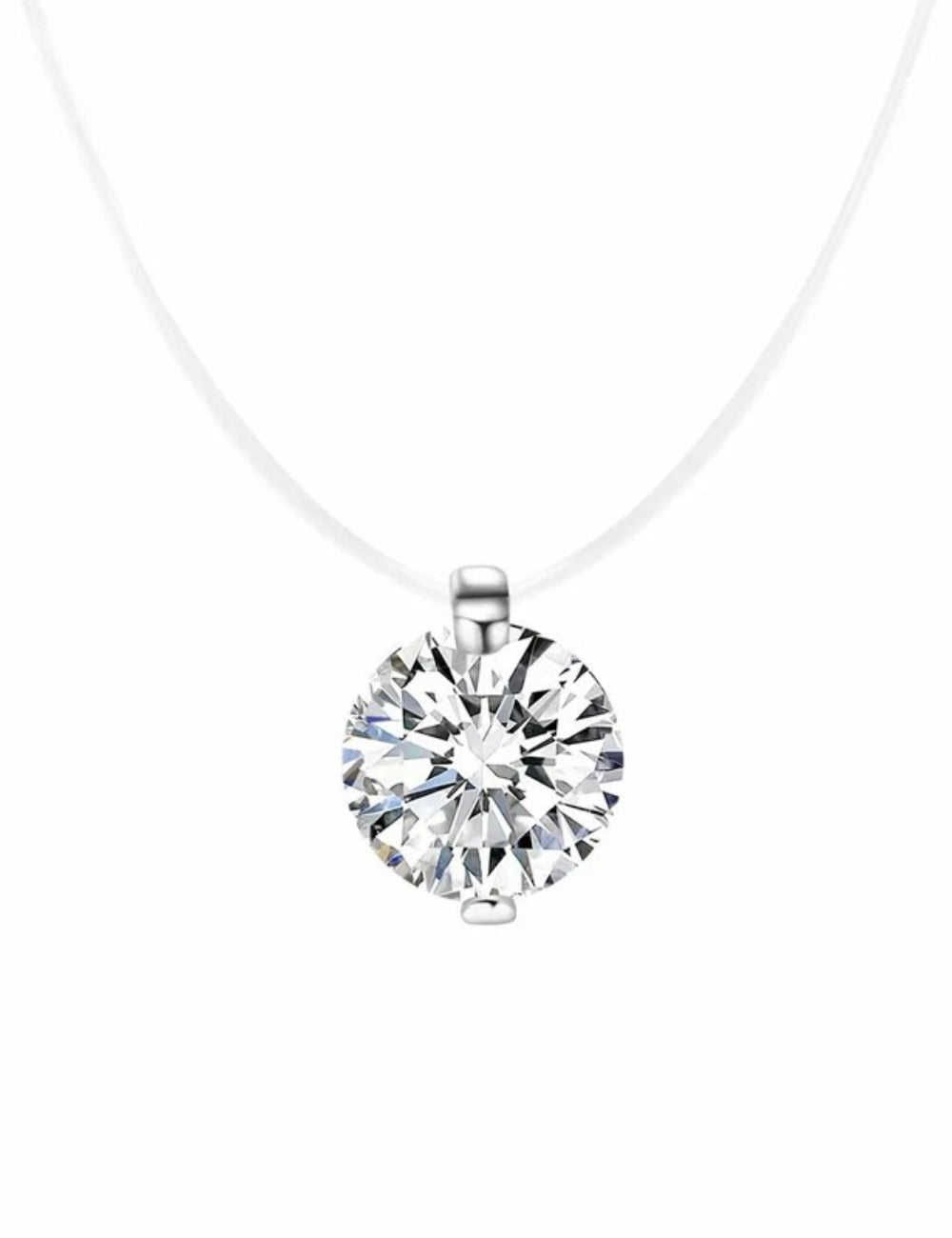 Transparent Chain Zirconia Necklace — silver necklace