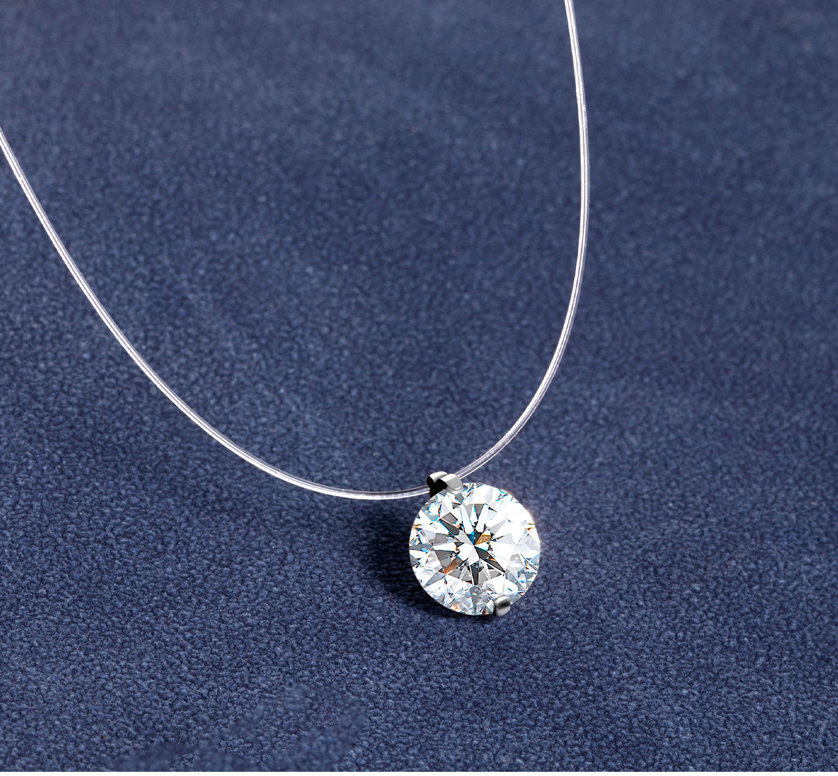 Transparent Chain Zirconia Necklace — silver necklace, view 4