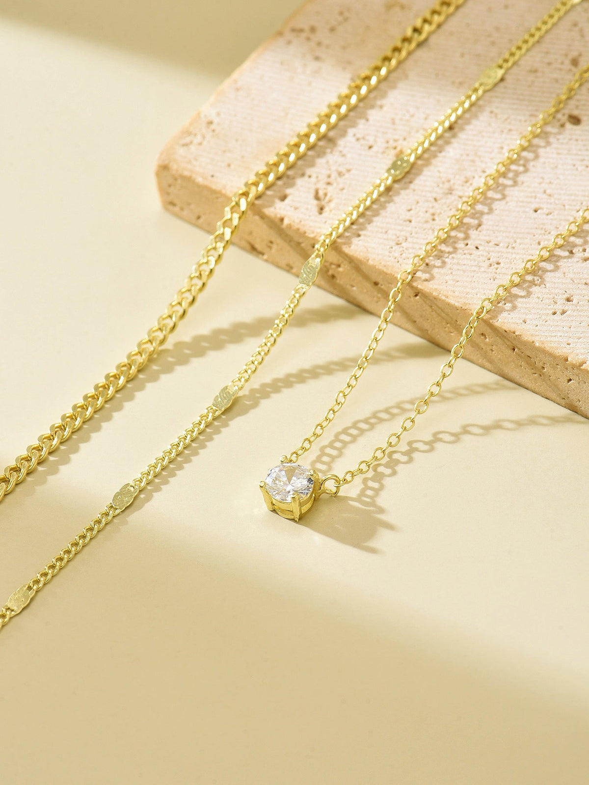 Layered Rhinestone Necklace — necklace, view 4