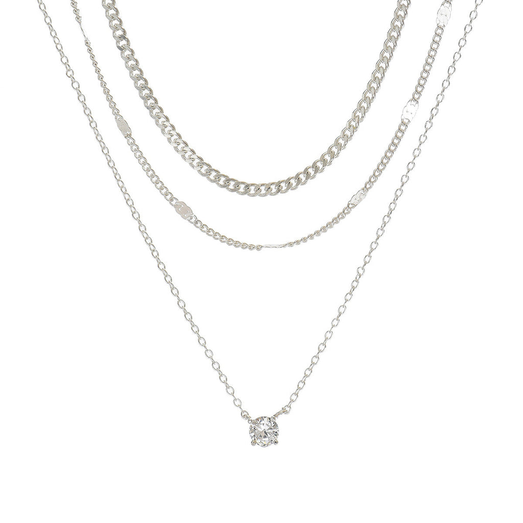 Layered Rhinestone Necklace — necklace, view 10