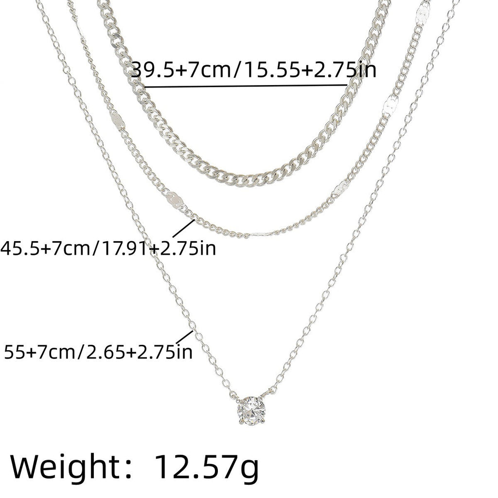 Layered Rhinestone Necklace — necklace, view 11