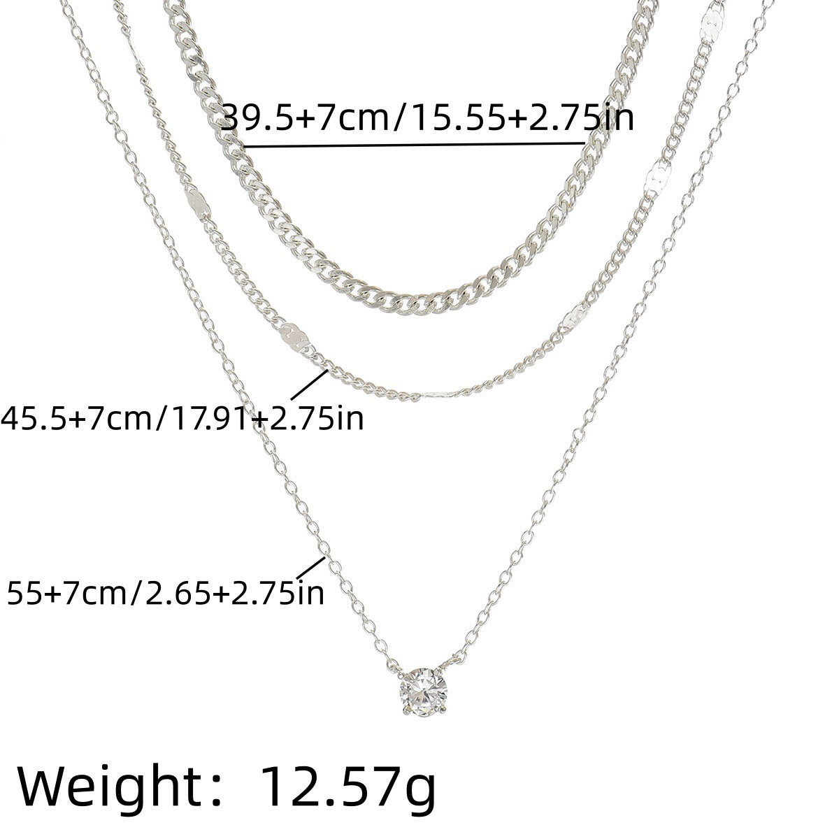 Layered Rhinestone Necklace — necklace, view 11