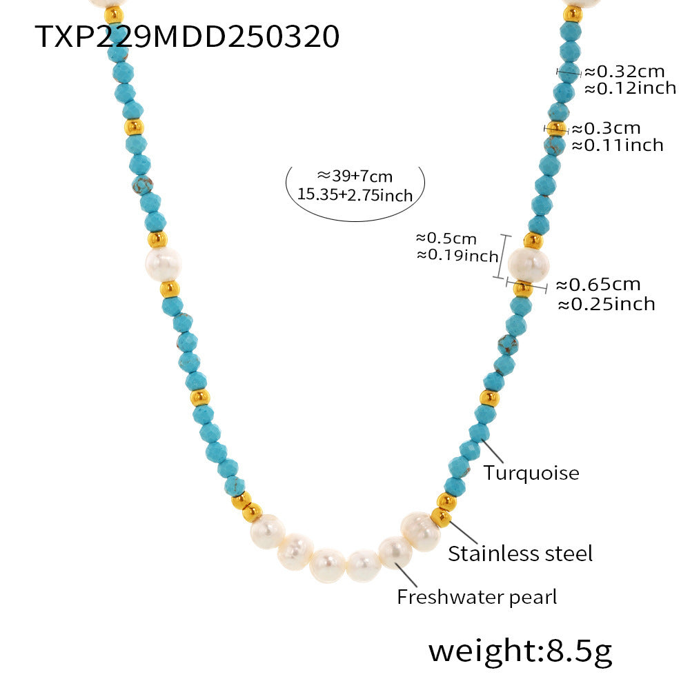 Bohemian Pearl-Style Beaded Necklace — necklace, view 3