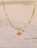Sunflower Pendant Zirconia Choker — gold necklace