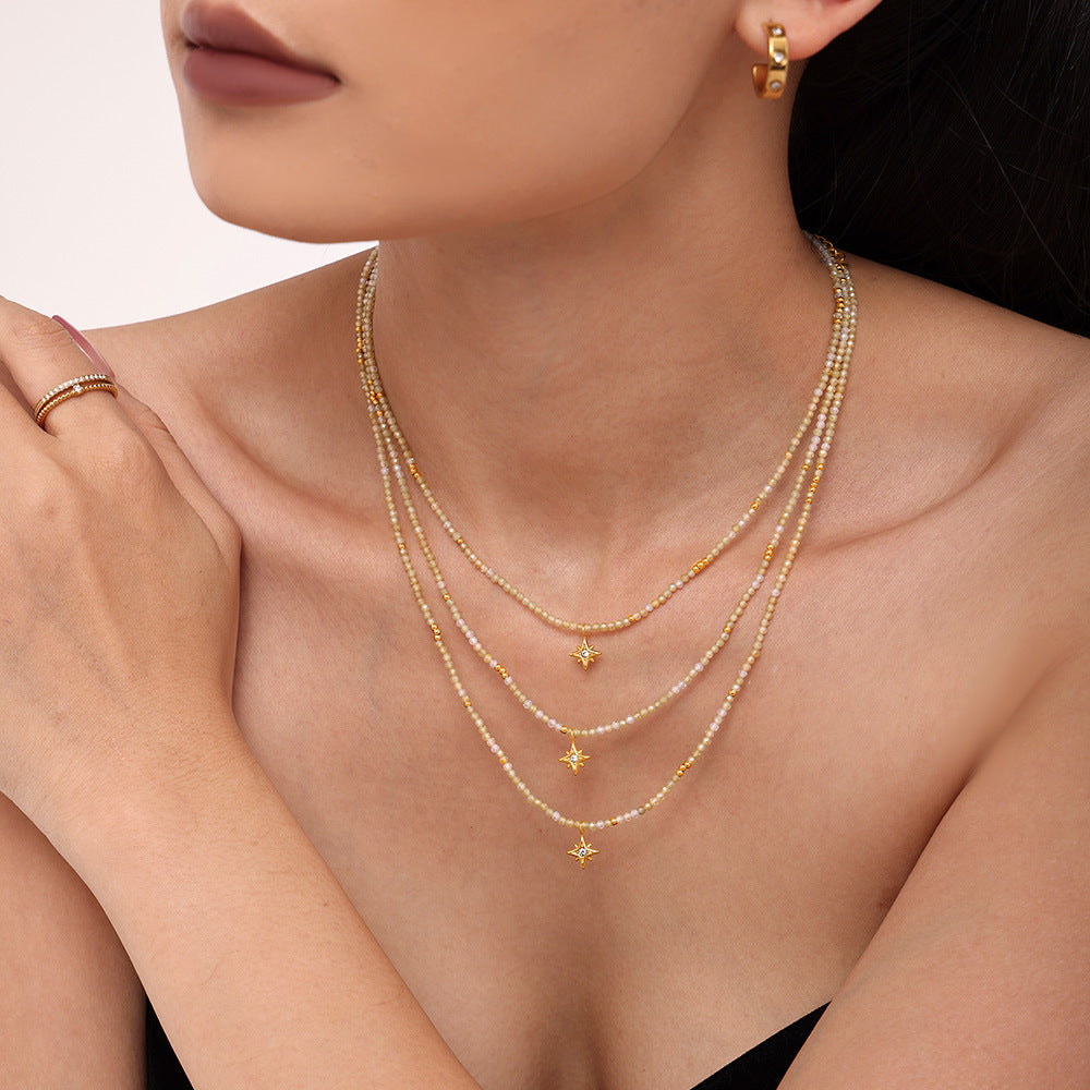 Sunflower Pendant Zirconia Choker — gold necklace, view 4
