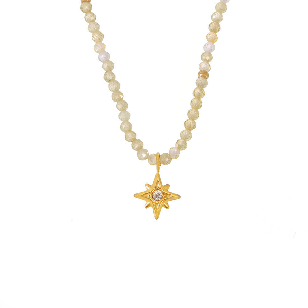 Sunflower Pendant Zirconia Choker — gold necklace, view 5