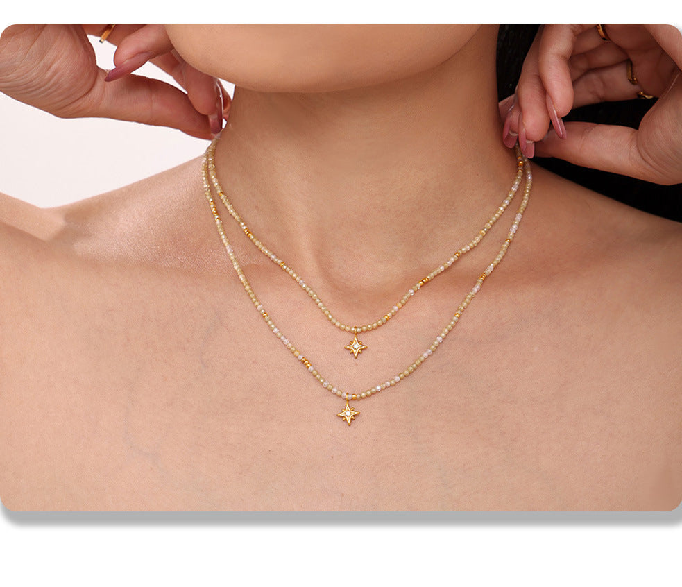 Sunflower Pendant Zirconia Choker — gold necklace, view 6