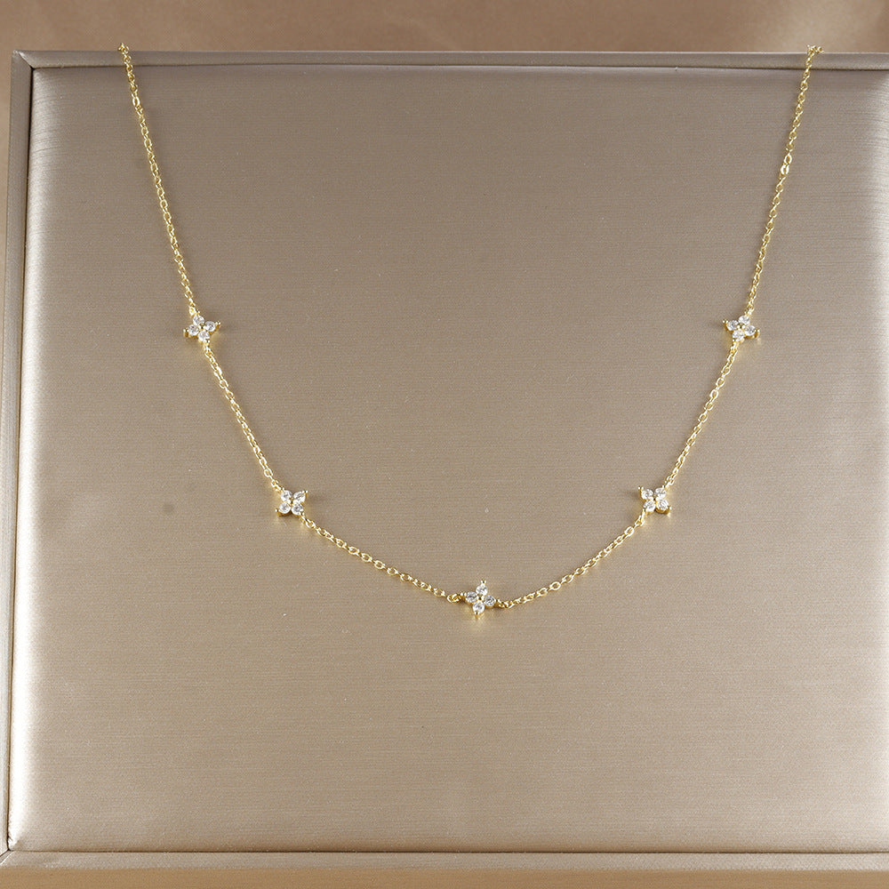 Flower Pendant Choker Necklace — necklace, view 5