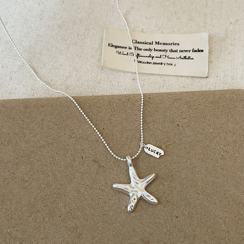 Starfish Shell Charm Necklace — necklace, view 3