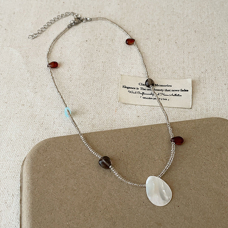 Starfish Shell Charm Necklace — necklace, view 4