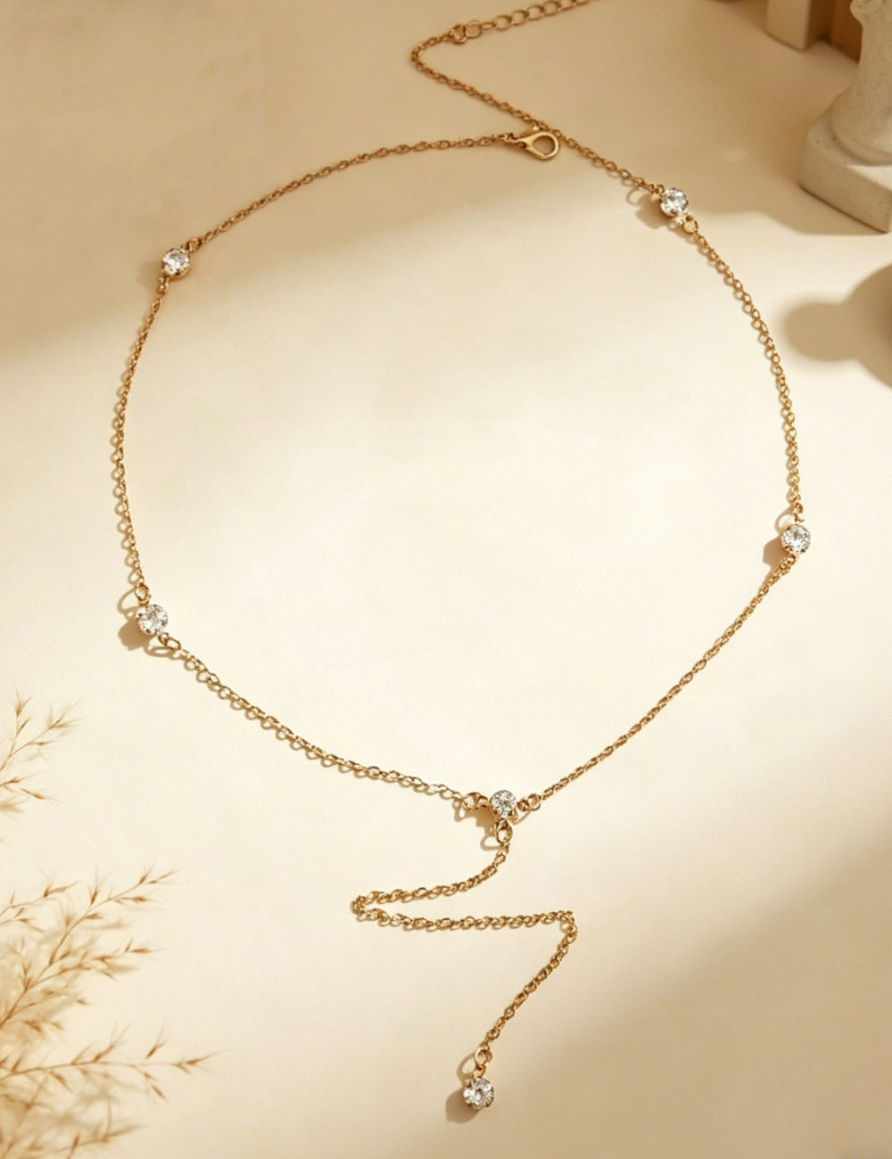 Rhinestone Pendant Y-Necklace — necklace