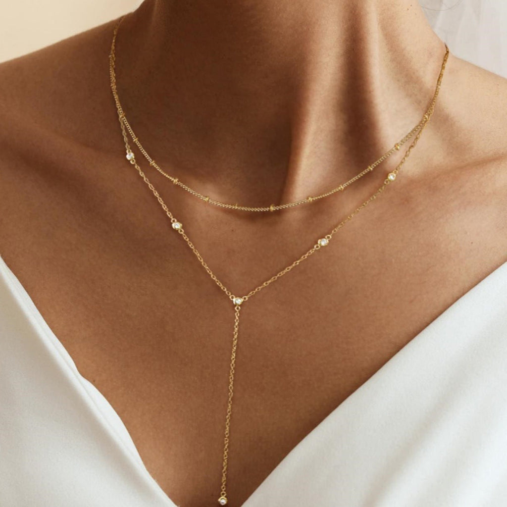 Rhinestone Pendant Y-Necklace — necklace, view 5