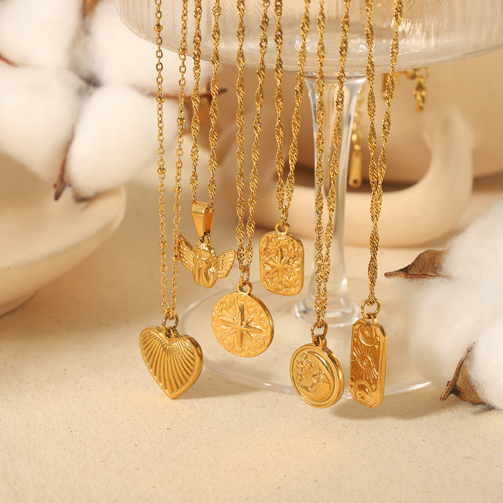 Classic Heart Necklace — gold necklace, view 2