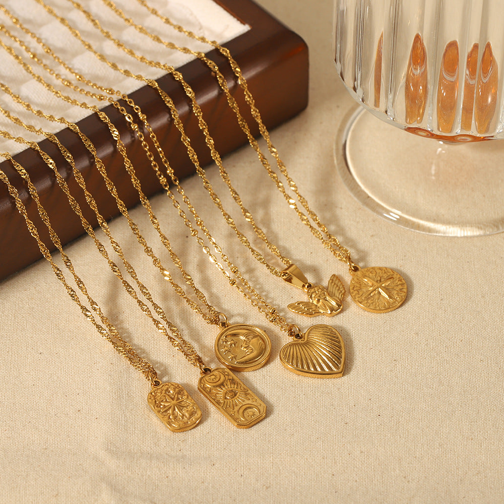 Classic Heart Necklace — gold necklace, view 3