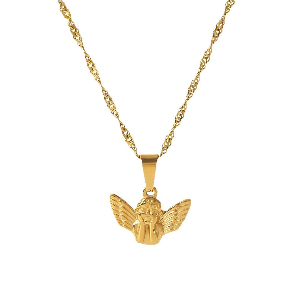 Classic Heart Necklace — gold necklace, view 4