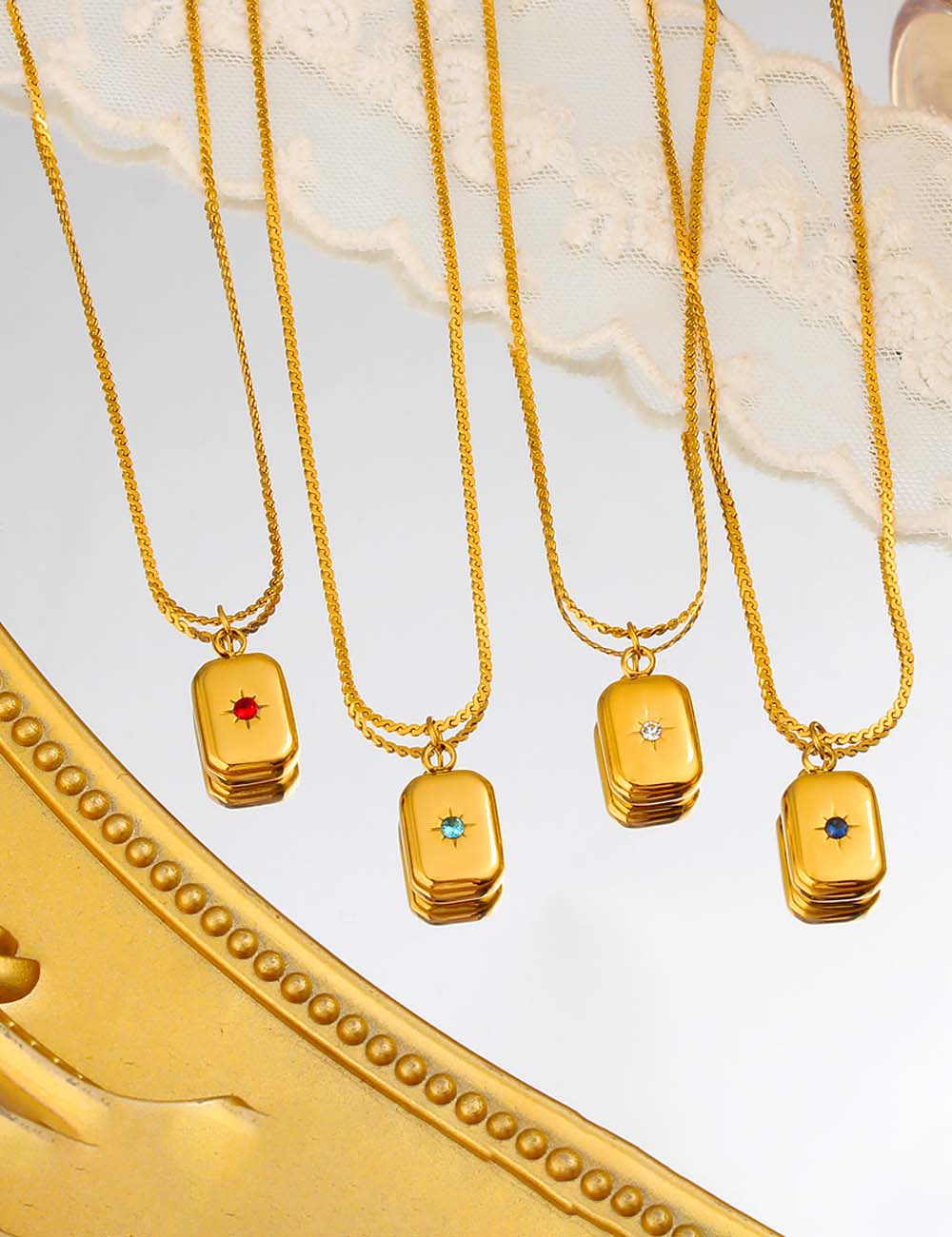 Rhinestone Pendant Necklace — necklace
