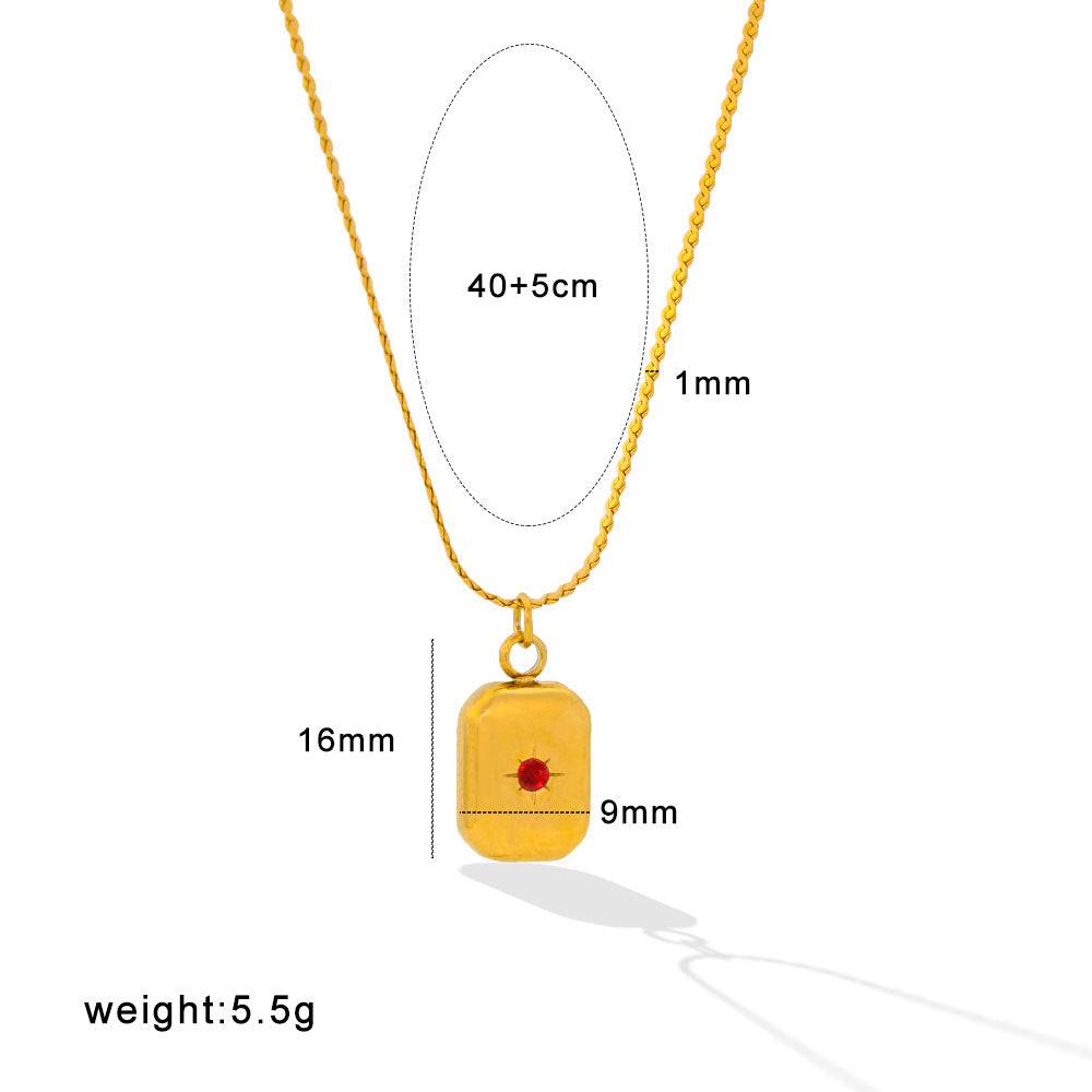 Rhinestone Pendant Necklace — necklace, view 6