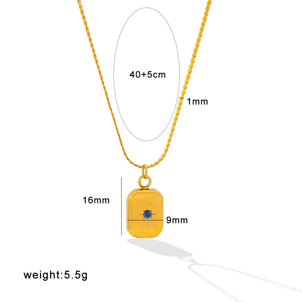 Rhinestone Pendant Necklace — necklace, view 7