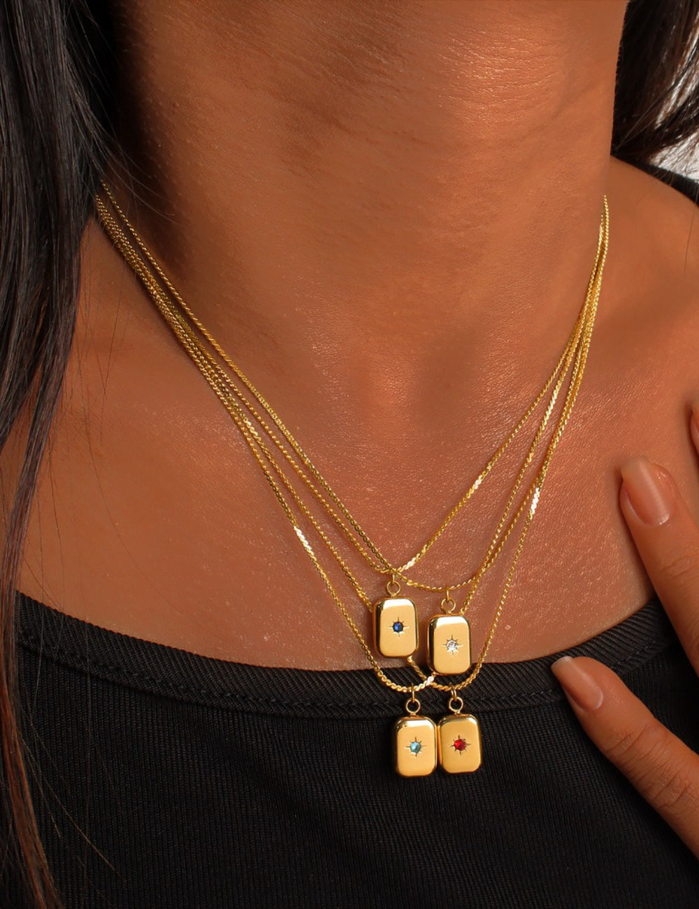 Rhinestone Pendant Necklace — necklace, view 8