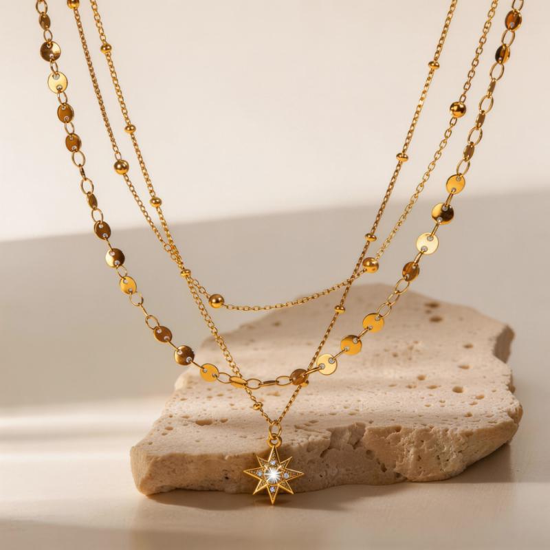 Gold Sunflower Necklace — gold necklace, view 2