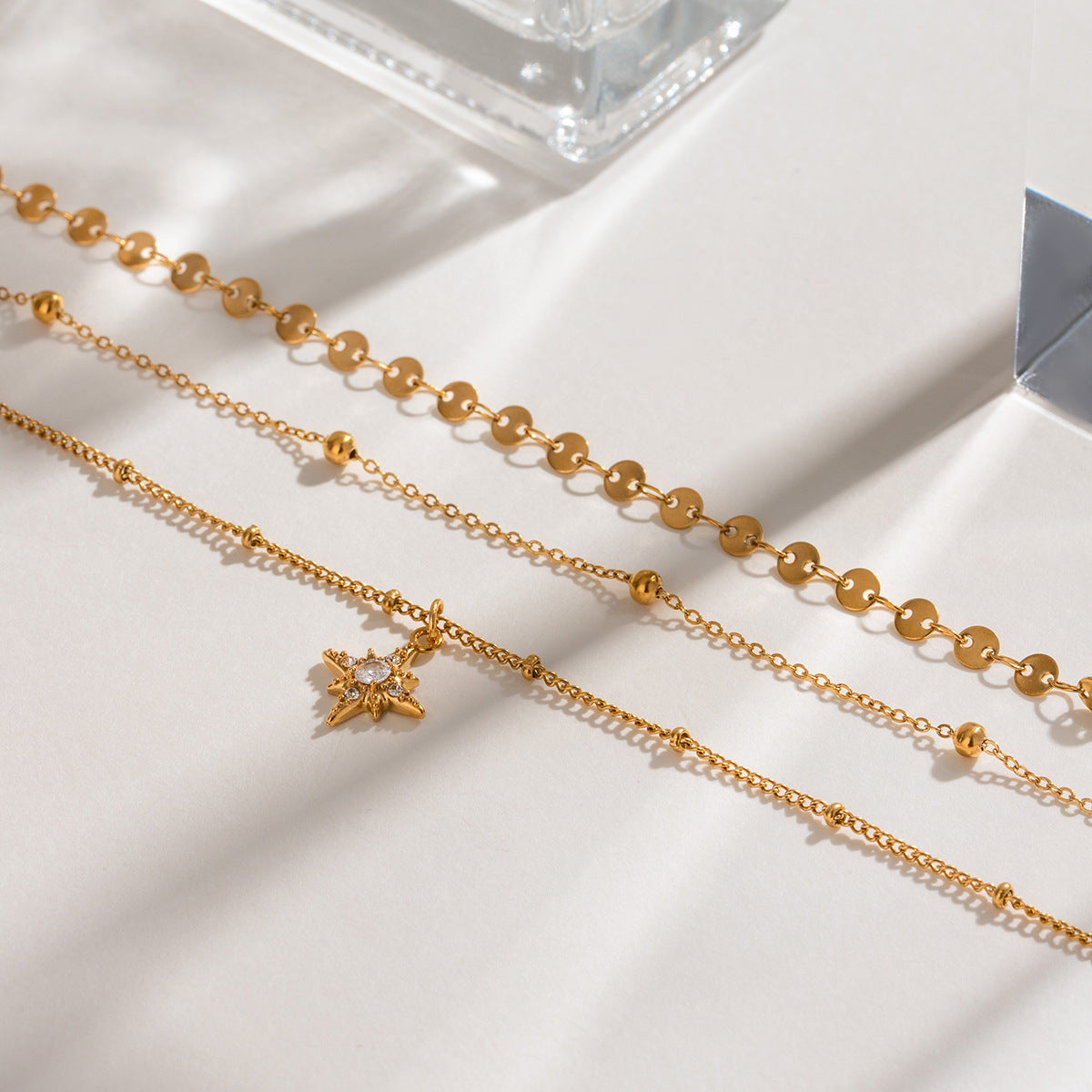 Gold Sunflower Necklace — gold necklace, view 4