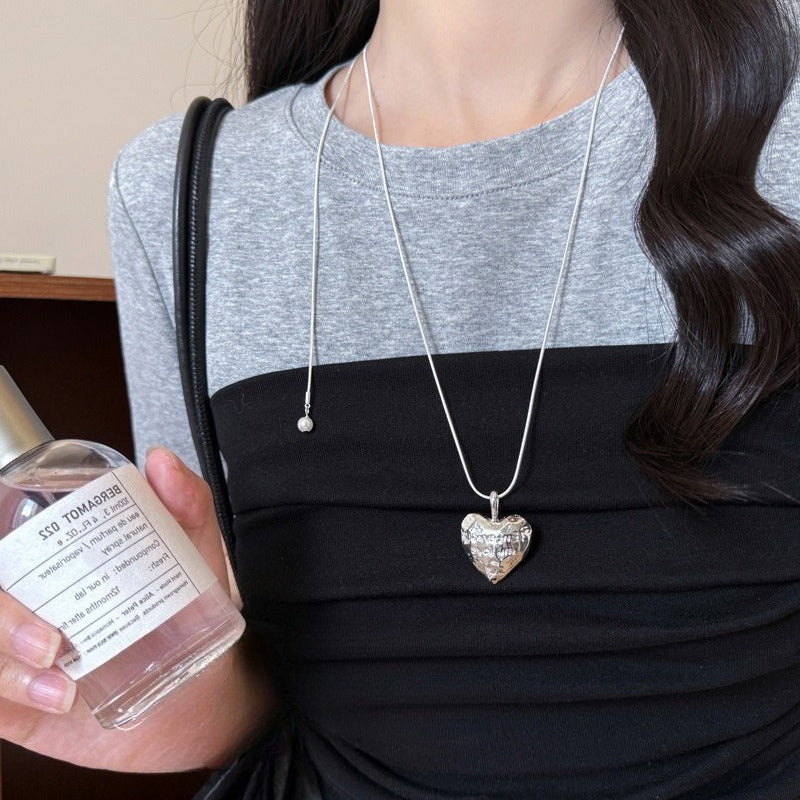 Layered Starfish Heart Necklace — necklace, view 4