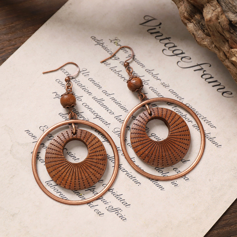 Wooden Bead Tassel Earrings — earrings, view 10