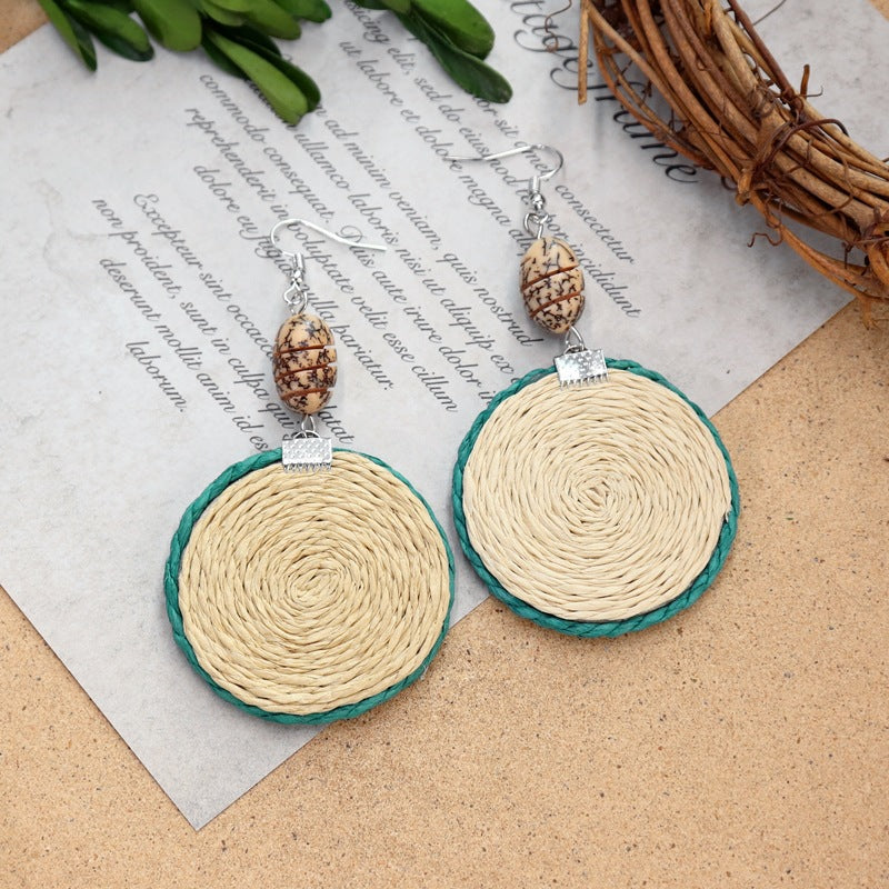 Wooden Bead Dangle Earrings — earrings, view 5