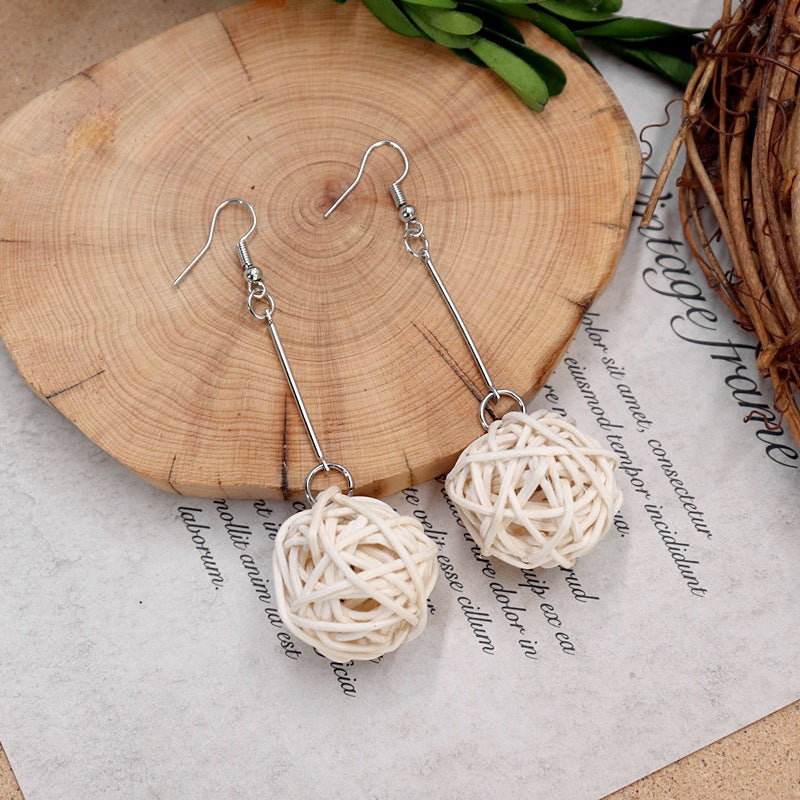 Wooden Bead Dangle Earrings — earrings, view 11