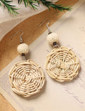 Straw Hat Dangle Earrings — earrings
