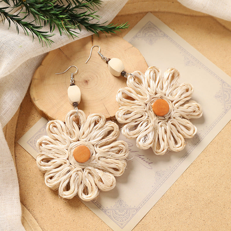 Straw Hat Dangle Earrings — earrings, view 10