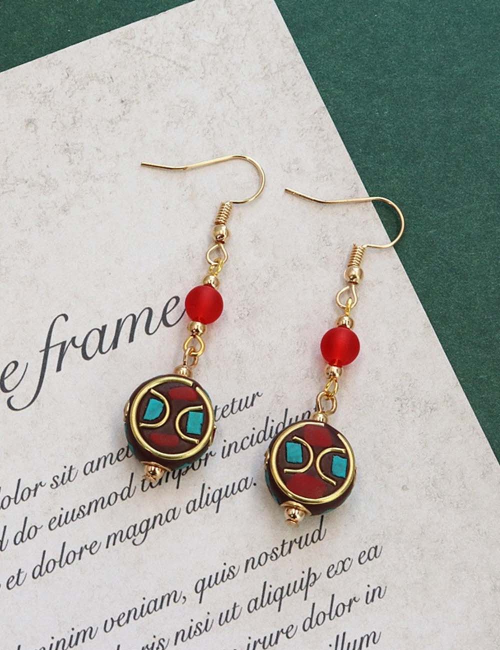 Fine Beaded Tassel Hoop Earrings — earrings, view 3