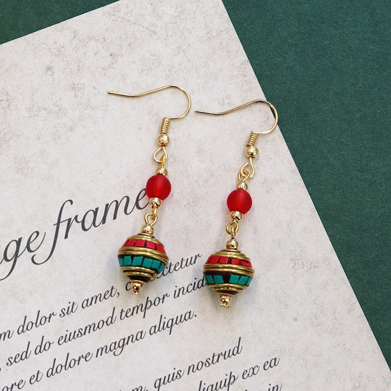 Fine Beaded Tassel Hoop Earrings — earrings, view 4